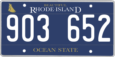 RI license plate 903652