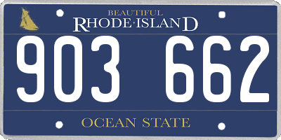 RI license plate 903662