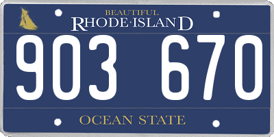 RI license plate 903670