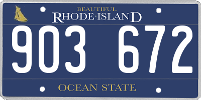 RI license plate 903672