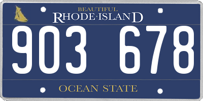 RI license plate 903678