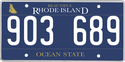 RI license plate 903689