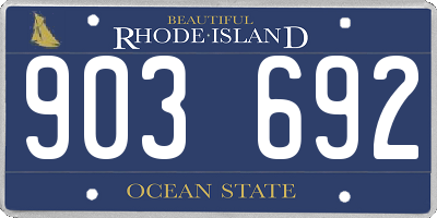 RI license plate 903692