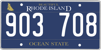 RI license plate 903708
