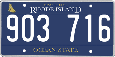 RI license plate 903716