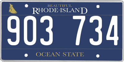 RI license plate 903734