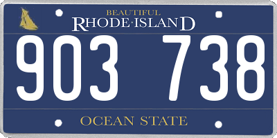 RI license plate 903738