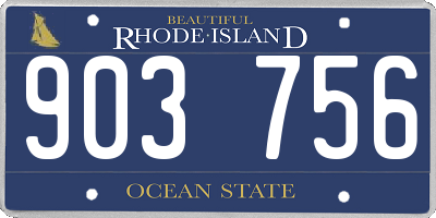 RI license plate 903756