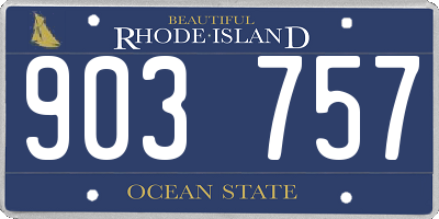 RI license plate 903757