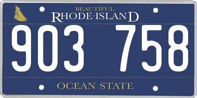 RI license plate 903758