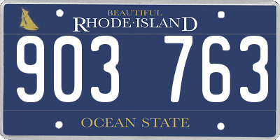 RI license plate 903763