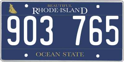 RI license plate 903765