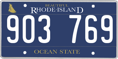 RI license plate 903769