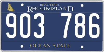 RI license plate 903786