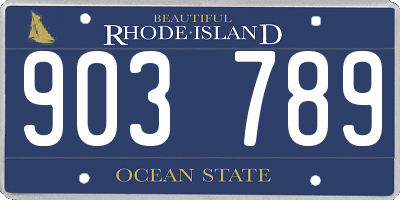 RI license plate 903789