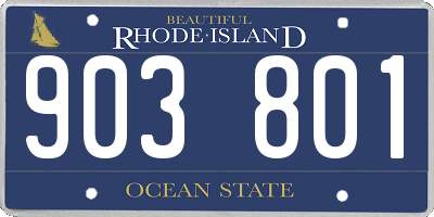 RI license plate 903801
