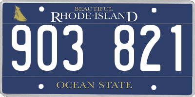 RI license plate 903821