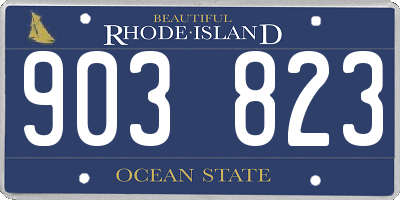 RI license plate 903823