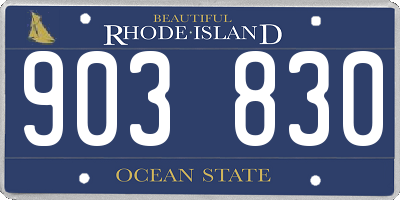RI license plate 903830