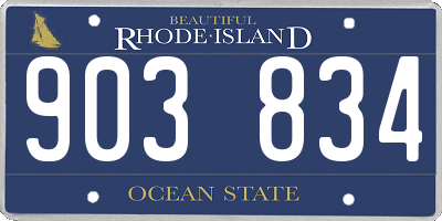 RI license plate 903834