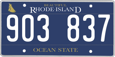 RI license plate 903837