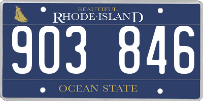 RI license plate 903846