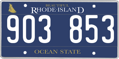 RI license plate 903853