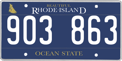 RI license plate 903863