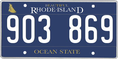 RI license plate 903869