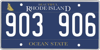 RI license plate 903906