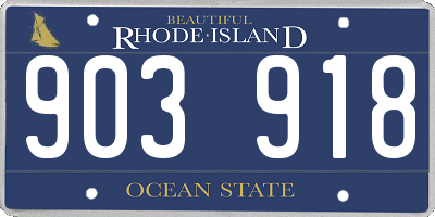 RI license plate 903918