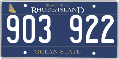 RI license plate 903922