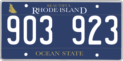 RI license plate 903923