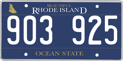 RI license plate 903925