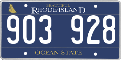 RI license plate 903928