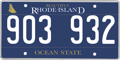 RI license plate 903932