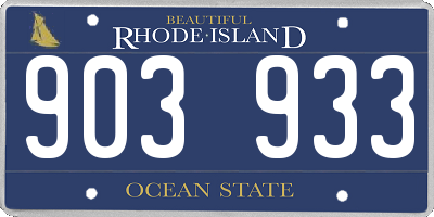 RI license plate 903933