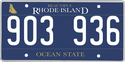 RI license plate 903936