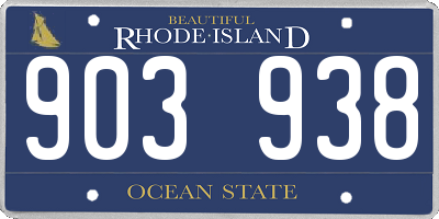 RI license plate 903938