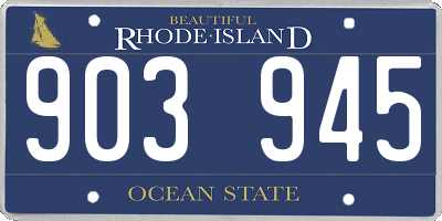 RI license plate 903945