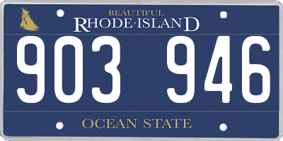 RI license plate 903946