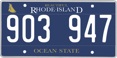 RI license plate 903947