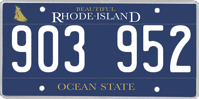 RI license plate 903952