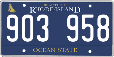 RI license plate 903958