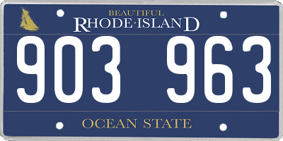 RI license plate 903963