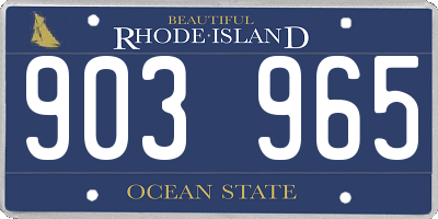 RI license plate 903965
