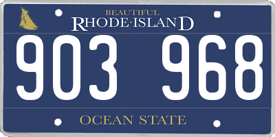 RI license plate 903968