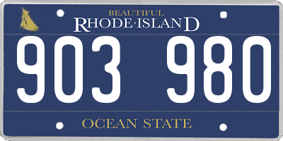 RI license plate 903980