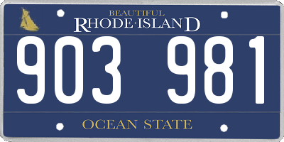 RI license plate 903981