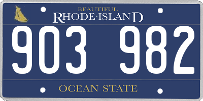 RI license plate 903982